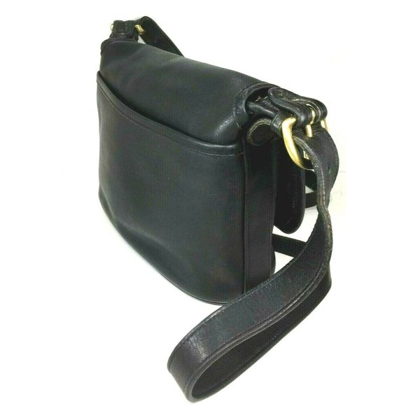 Coach Fletcher 4150 Vintage Black Soft Leather Flap Shoulder Bag - Picture 6 of 12